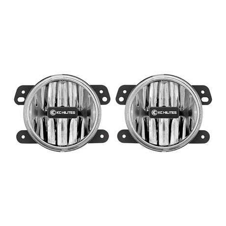 KC HiLiTES 10-18 Jeep JK 4in. Gravity G4 LED Light 10w SAE/ECE Clear Fog Beam (Pair Pack System) - 497