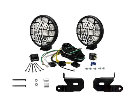 KC HiLiTES 18-23 Jeep JL/JT/4xe 6in Apollo Pro Halogen 2-Light Sys Pillar Mount (100W Spot Beam) - Lights