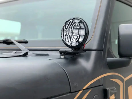 KC HiLiTES 18-23 Jeep JL/JT/4xe 6in Apollo Pro Halogen 2-Light Sys Pillar Mount (100W Spot Beam) - Lights