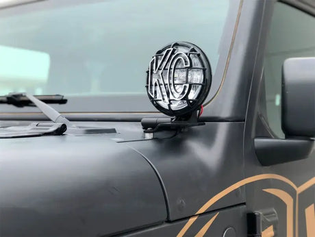 KC HiLiTES 18-23 Jeep JL/JT/4xe 6in Apollo Pro Halogen 2-Light Sys Pillar Mount (100W Spot Beam) - Lights