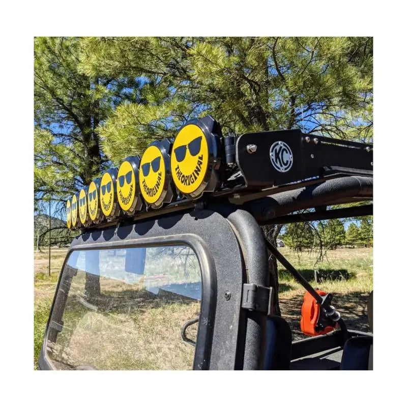 KC HiLiTES 5114 KC HiLiTES 6in. Hard Cover for Gravity Pro6 LED Lights (Single) - Smiley Face- Yellow/Black KC Logo - 5114