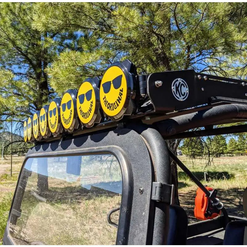 KC HiLiTES 5114 KC HiLiTES 6in. Hard Cover for Gravity Pro6 LED Lights (Single) - Smiley Face- Yellow/Black KC Logo - 5114
