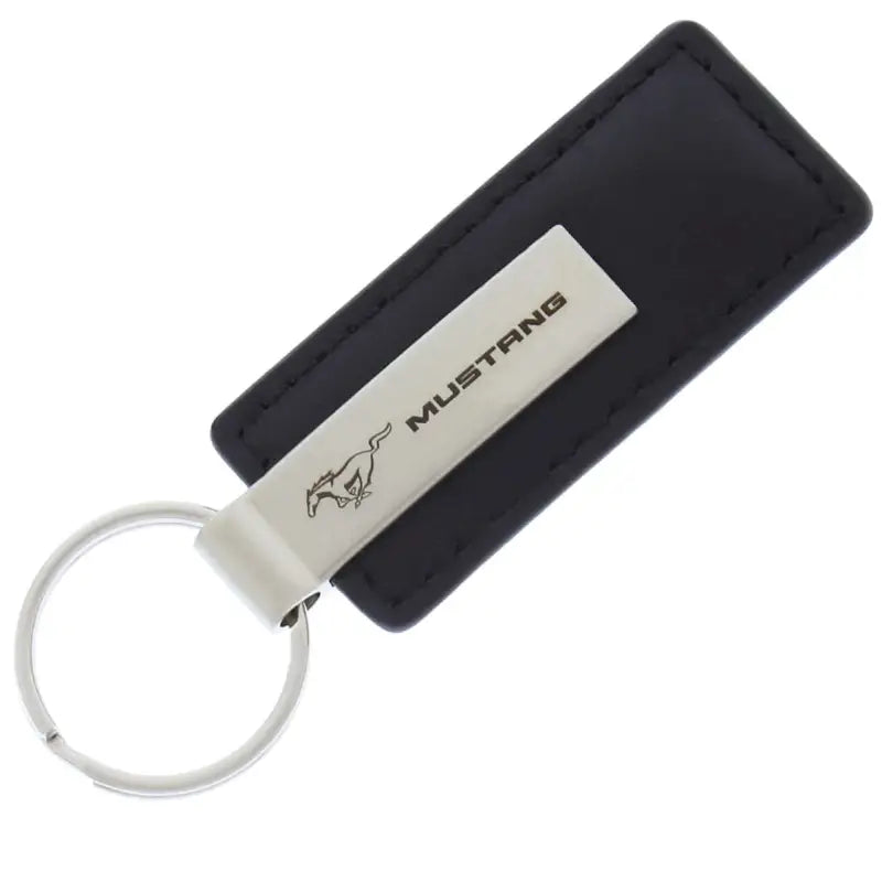 KC1540.MUS Auto Gold Mustang Black Leather Key - Chain