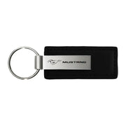 KC1540.MUS Auto Gold Mustang Black Leather Key - Chain