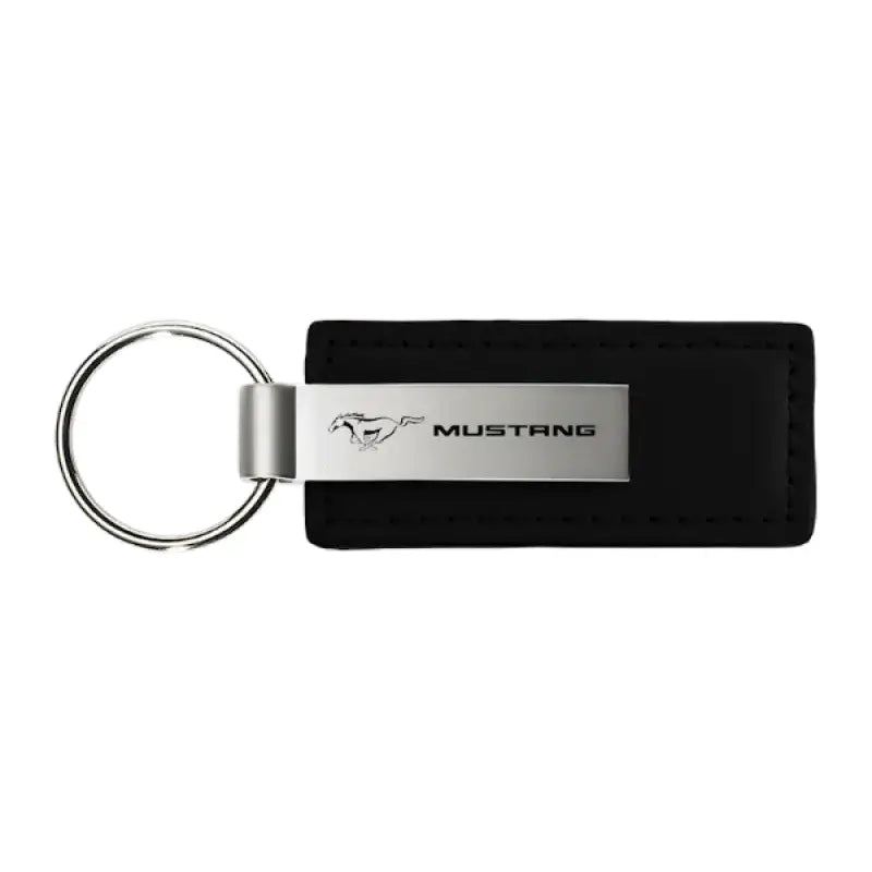 KC1540.MUS Auto Gold Mustang Black Leather Key - Chain