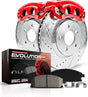 KC2853 Powerstop Kit W Calipers with red brake calipers and drilled slotted rotors for better braking performance