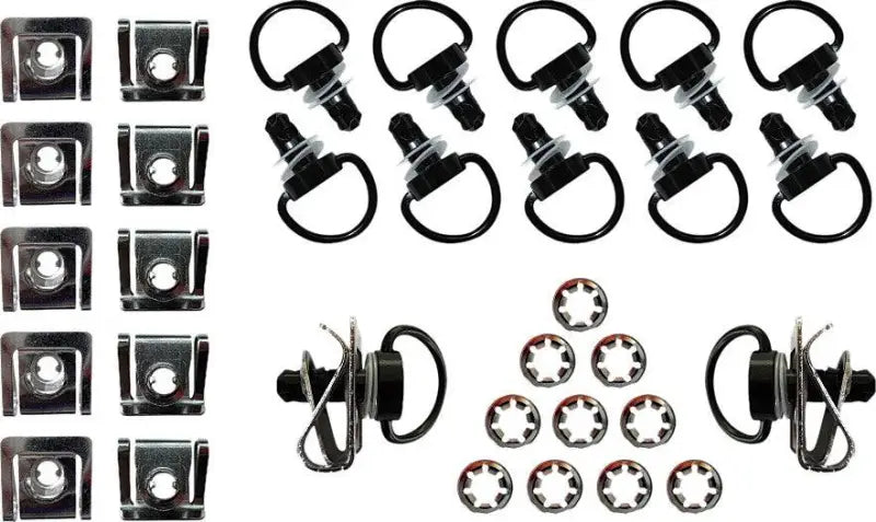 Quick Release Fasteners 14Mm 10/Pk Black