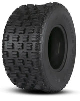 Black Kenda K300 Dominator rear tire with off-road knobby tread pattern for traction