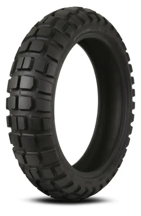 Black motorcycle tire with knobby tread for Kenda K784 Big Block Rear Tires