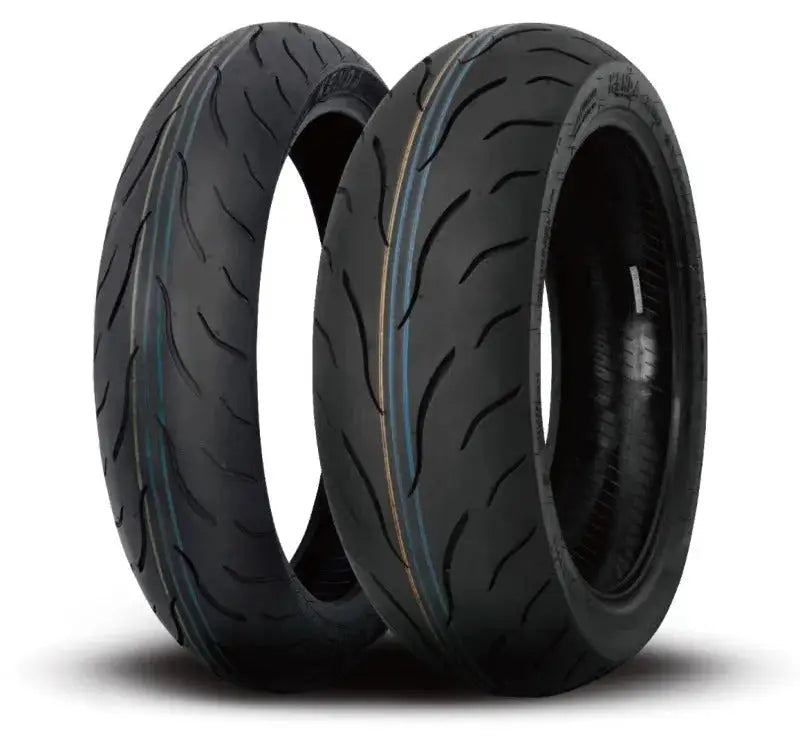 Black motorcycle tires for sport touring, Kenda KM1 Sport Touring Radial Rear Tires