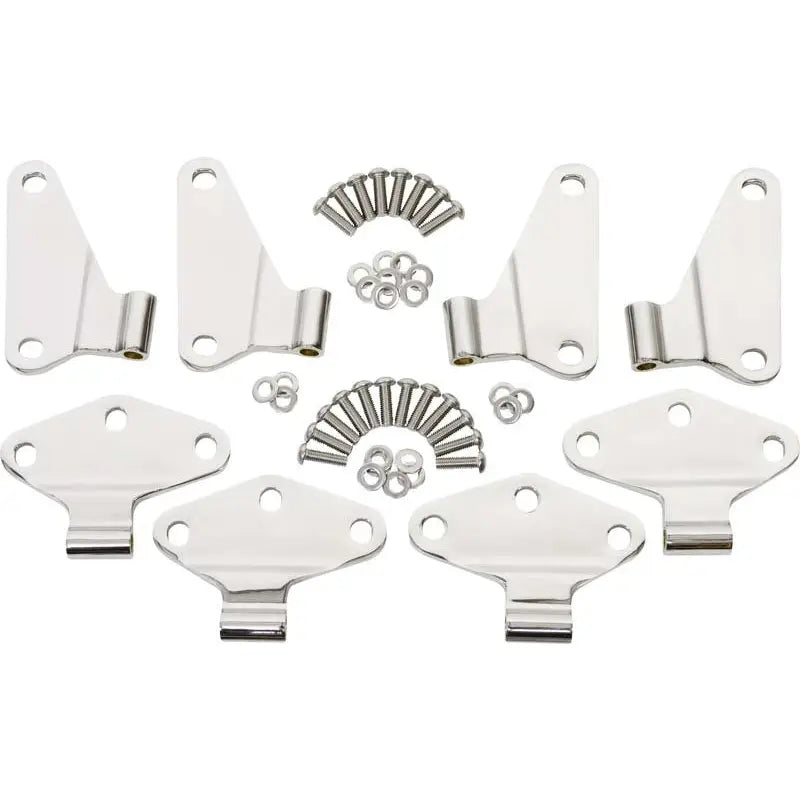 Kentrol 30581 Kentrol 07-18 Jeep Wrangler JK Body Door Hinge Set 8 Pieces 4 Door - Polished Silver