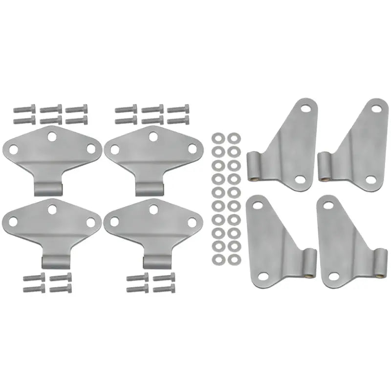 Kentrol 40581 Kentrol 07-18 Jeep Wrangler JK Body Door Hinge Set 8 Pieces 4 Door Bare Grey