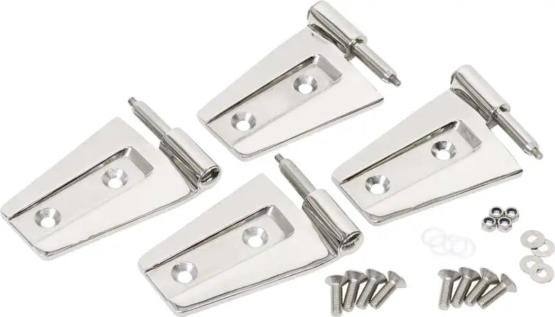 Kentrol 07-18 Jeep Wrangler JK Door Hinge Set 4 Pieces 2 - Polished Silver - Truck & Automotive