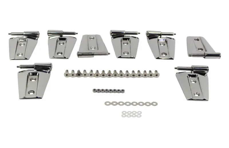 Kentrol 07-18 Jeep Wrangler JK Door Hinge Set 8 Pieces 4 Door- Polished Silver - Truck & Automotive