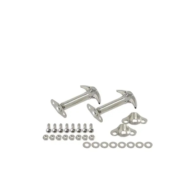 Kentrol 30401 Kentrol 55-95 Jeep CJ/Wrangler YJ Hood Catch Pair - Polished Silver
