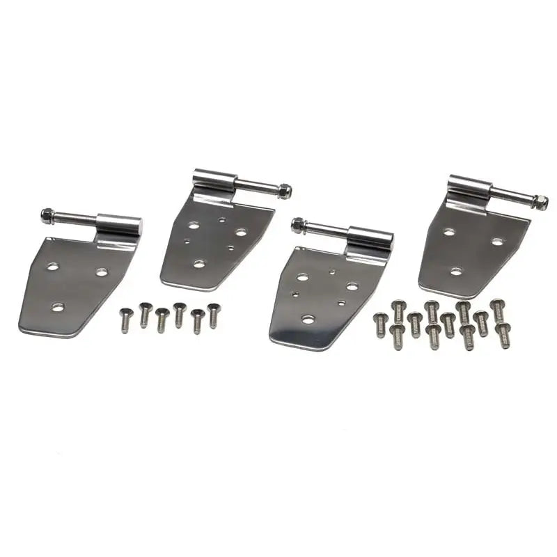 Kentrol 30525 Kentrol 97-06 Jeep Wrangler TJ Door Hinge Set 4 Pieces - Polished Silver