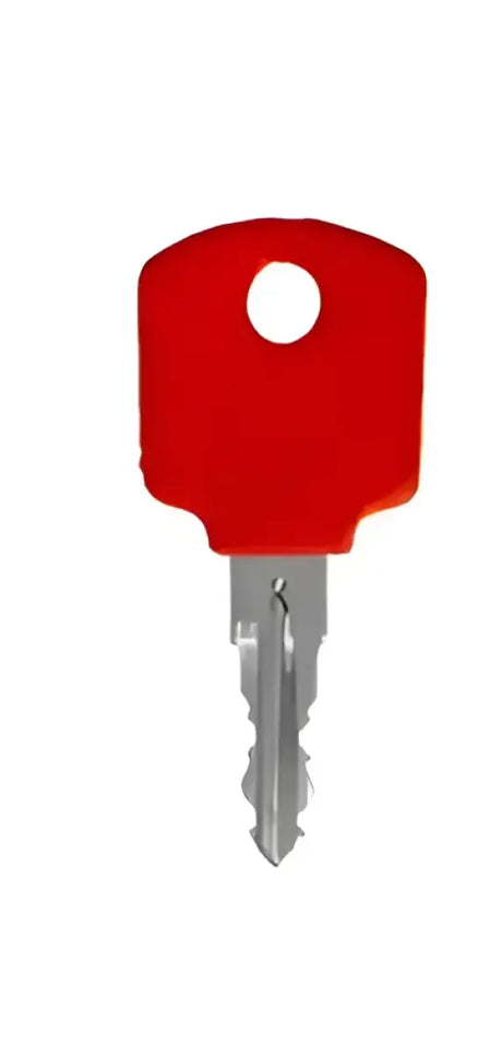 Red-handled silver-bladed key for K761 Weatherguard Locks in Key Set for Weatherguard K761 Keys