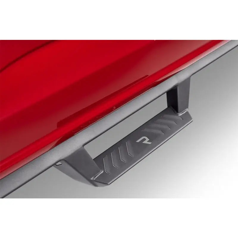 Keystone EXG15CC-TX Nerf Bar With Drop Down Steps; Angular Style Straight; Textured Powder Coated Black; Steel; Without End Caps; Rocker Panel Mount