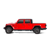 Keystone EXJ194T-TX Nerf Bar With Drop Down Steps; Angular Style Straight; Textured Powder Coated Black; Steel; Without End Caps; Rocker Panel Mount