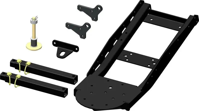 Black metal trailer hitch and mounting hardware for KFI V-Plow Manuel Tube Kit in RV parts & accessories