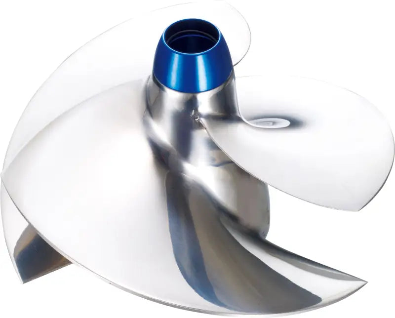 Polished stainless steel jet ski impeller with blue anodized hub for KGX-CD-15/20 Solas Concord