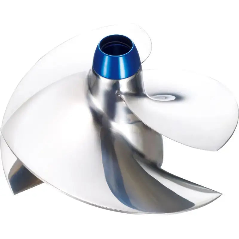 Polished stainless steel jet ski impeller with blue anodized hub for KGX-CD-15/20 Solas Concord