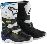 Tech 3s Kids Boots Wht/Blk/Enamel Blue Sz 11 - ALPINESTARS