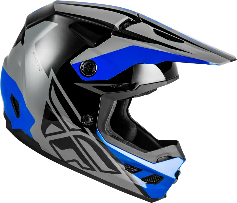 Kinetic Crest Helmet Grey/Black/Blue Lg - FLY RACING