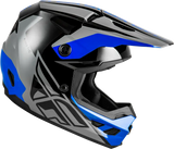 Kinetic Crest Helmet Grey/Black/Blue Lg - FLY RACING