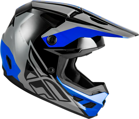 Kinetic Crest Helmet Grey/Black/Blue Lg - FLY RACING