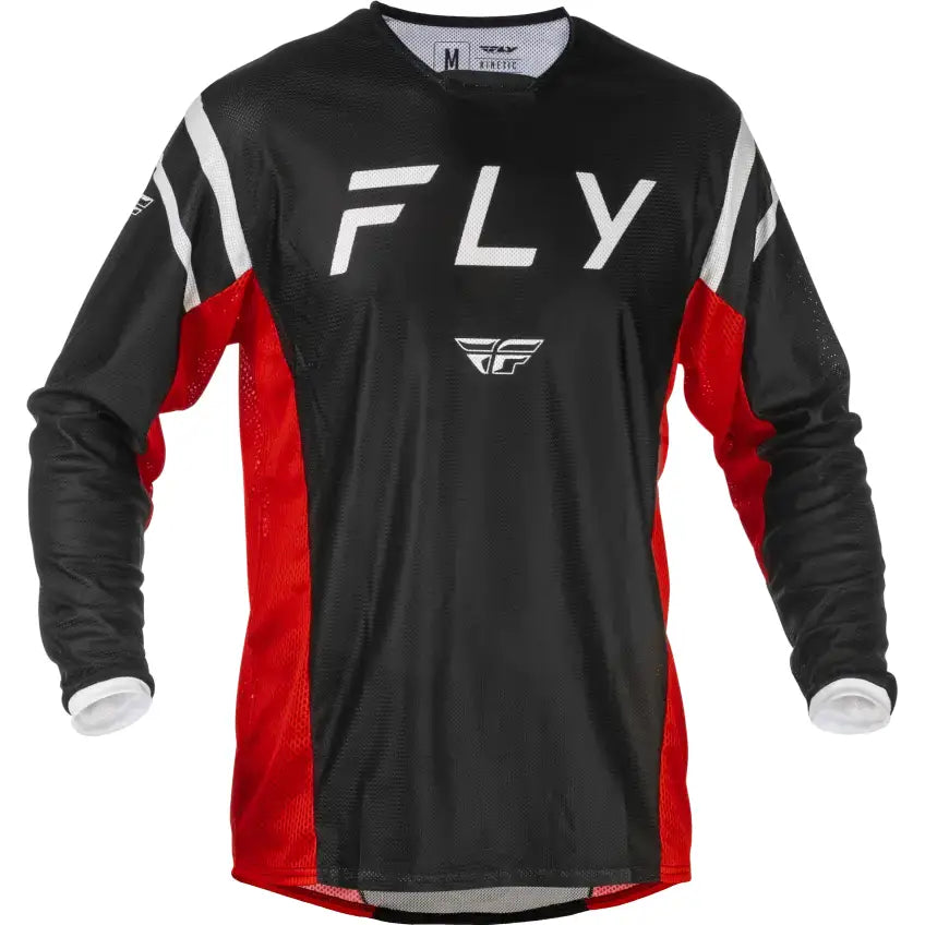 Kinetic Mesh Center Jersey Black/White/Red Lg - FLY RACING