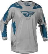 Kinetic Mesh Sym Jersey Grey/Blue Md - FLY RACING