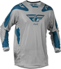 Kinetic Mesh Sym Jersey Grey/Blue Md - FLY RACING