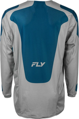 Kinetic Mesh Sym Jersey Grey/Blue Md - FLY RACING