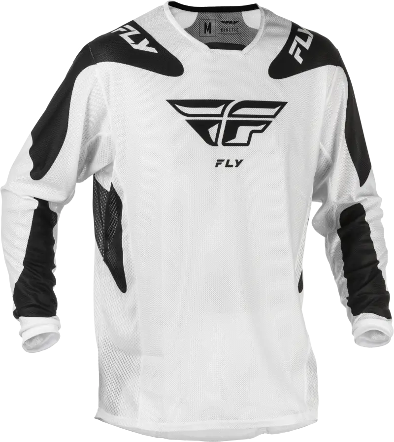 Kinetic Mesh Sym Jersey White/Black Lg - FLY RACING