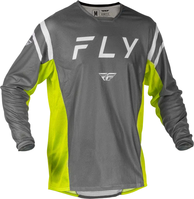 Kinetic Mesh Center Jersey Grey/White/Hi Vis Xl - FLY RACING