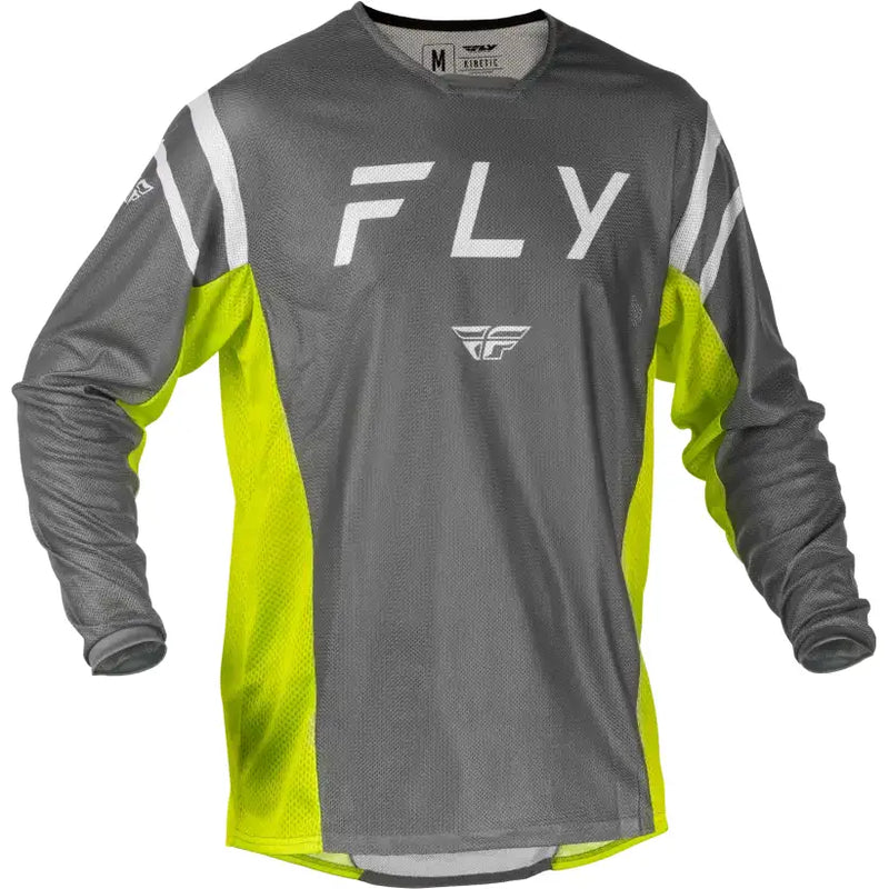 Kinetic Mesh Center Jersey Grey/White/Hi Vis Xl - FLY RACING