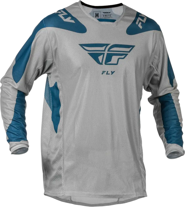 Kinetic Mesh Sym Jersey Grey/Blue Xl - FLY RACING