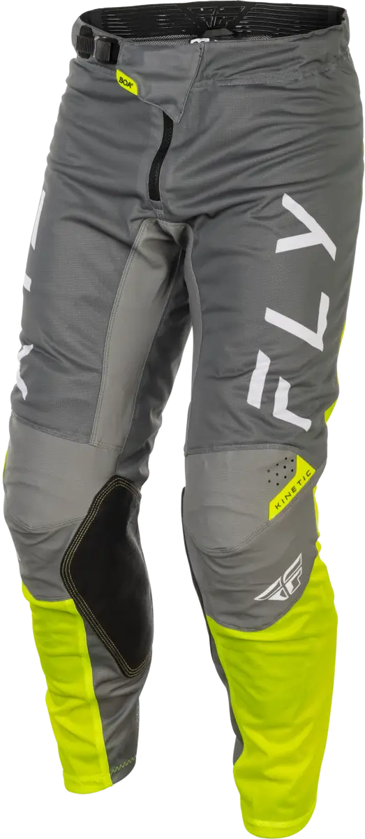 Kinetic Mesh Center Pants Grey/White/Hi Vis Sz 40 - FLY RACING