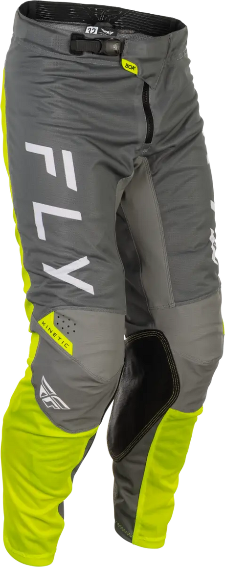 Kinetic Mesh Center Pants Grey/White/Hi Vis Sz 34 - FLY RACING