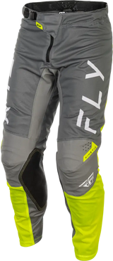 Kinetic Mesh Center Pants Grey/White/Hi Vis Sz 34 - FLY RACING