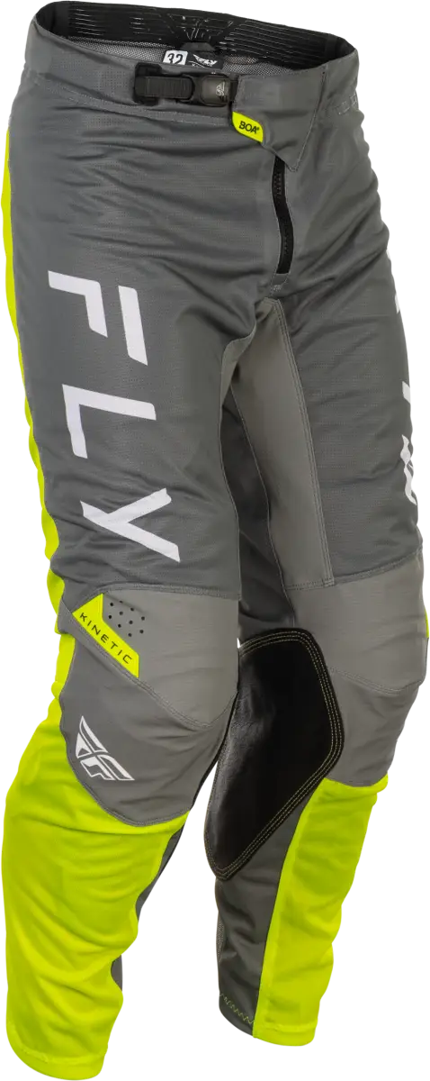 Kinetic Mesh Center Pants Grey/White/Hi Vis Sz 36 - FLY RACING