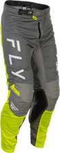 Kinetic Mesh Center Pants Grey/White/Hi Vis Sz 28 - FLY RACING