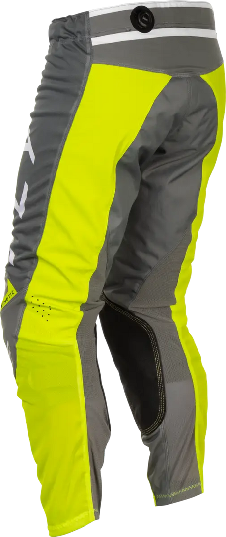 Kinetic Mesh Center Pants Grey/White/Hi Vis Sz 30 - FLY RACING