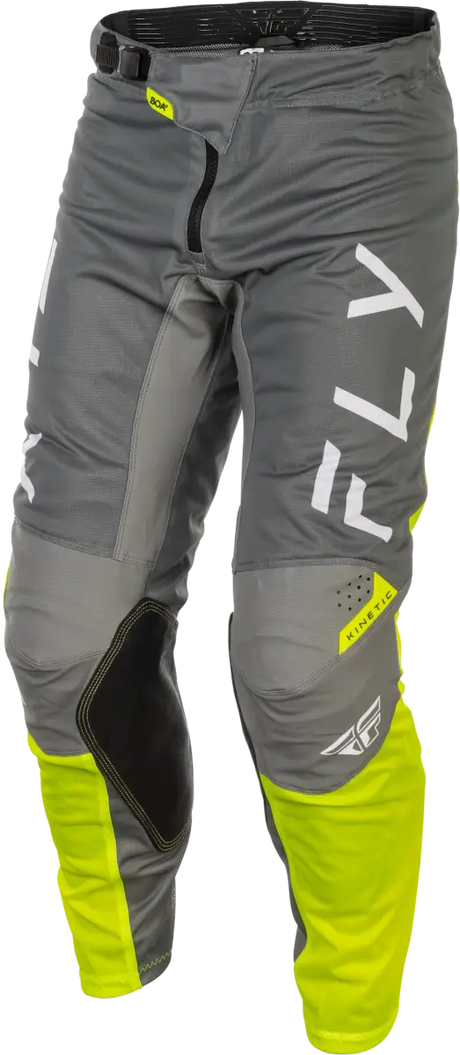 Kinetic Mesh Center Pants Grey/White/Hi Vis Sz 32 - FLY RACING