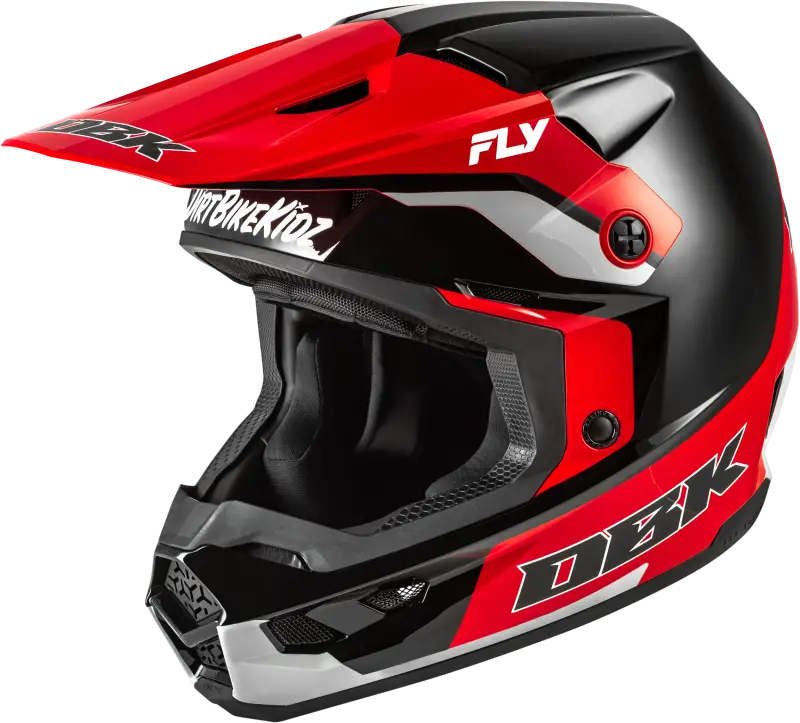 Kinetic Dbk Helmet Black/Red/Grey Xs - FLY RACING