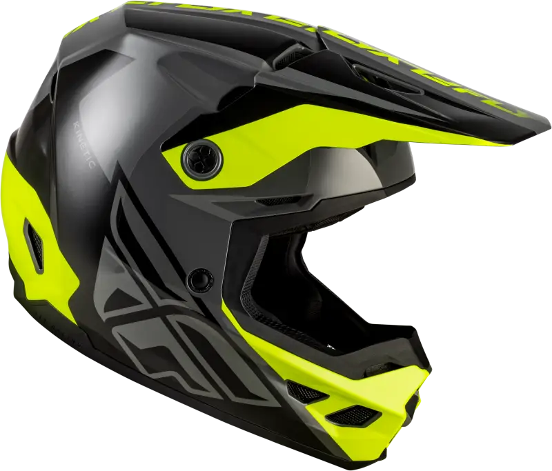Kinetic Crest Helmet Grey/Black/Hi Vis Md - FLY RACING