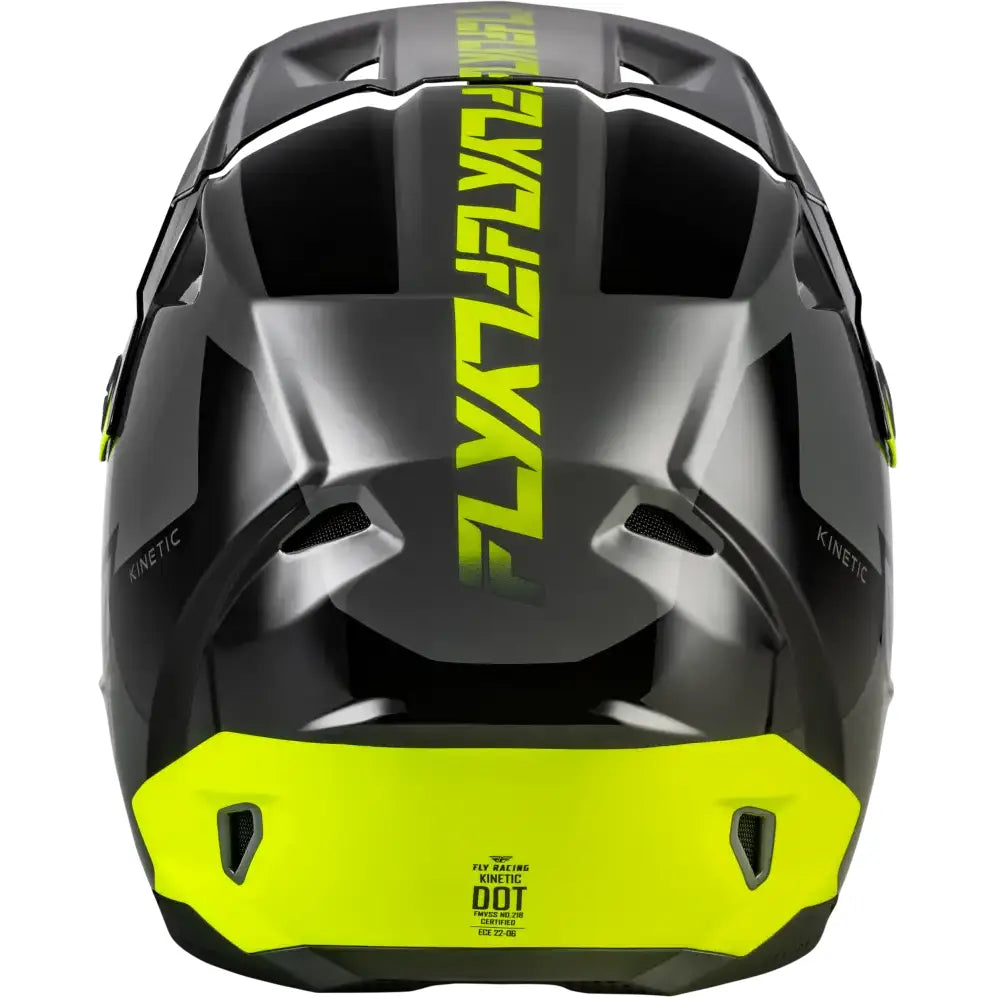 Kinetic Crest Helmet Grey/Black/Hi Vis Md - FLY RACING