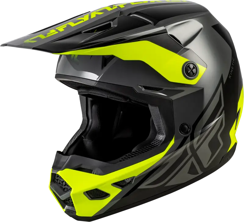 Kinetic Crest Helmet Grey/Black/Hi Vis 2x - FLY RACING