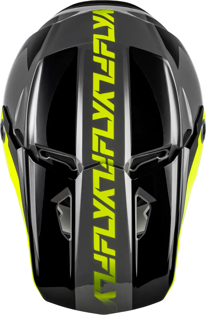 Kinetic Crest Helmet Grey/Black/Hi Vis Xs - FLY RACING
